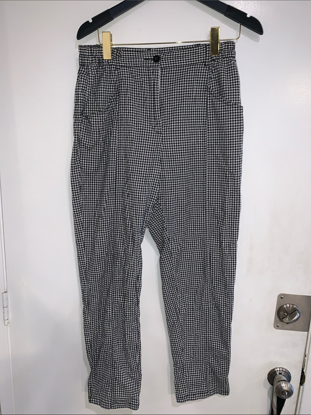 silence + noise Black & White checkered Gingham Chinos